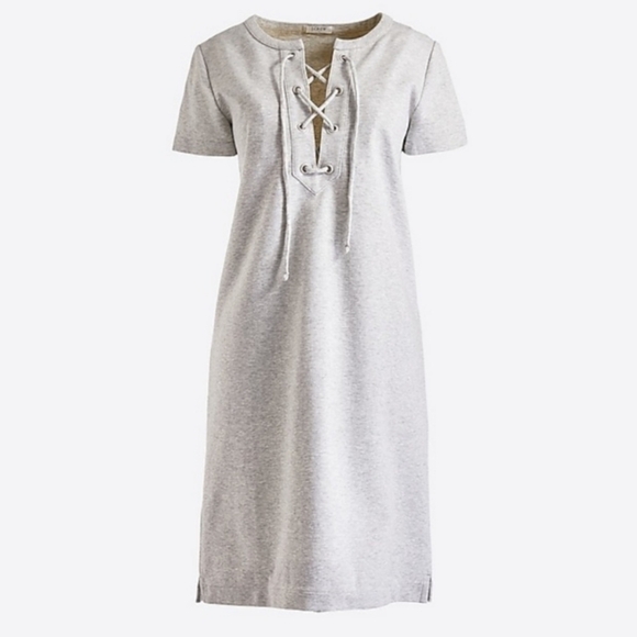 J.Crew Lace Up knit Gray Mini Dress Size Extra Extra Small - Picture 1 of 10